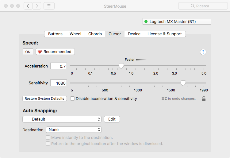 Steermouse per personalizzare il comportamento del mouse sul Mac