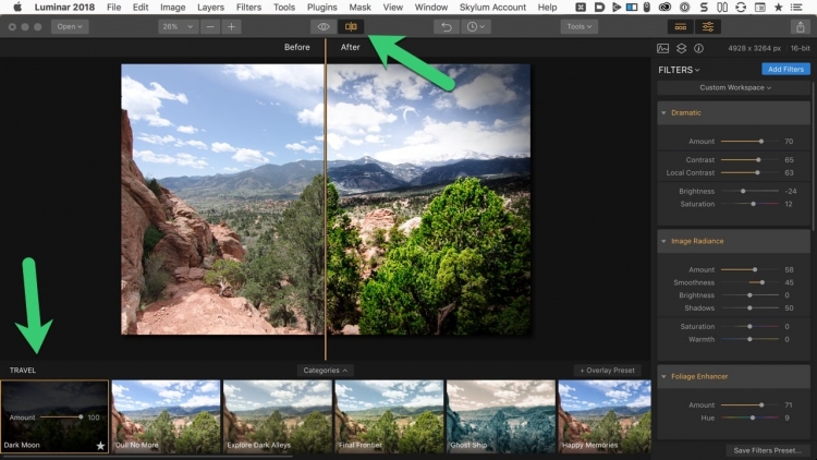 Luminar foto editing per Mac